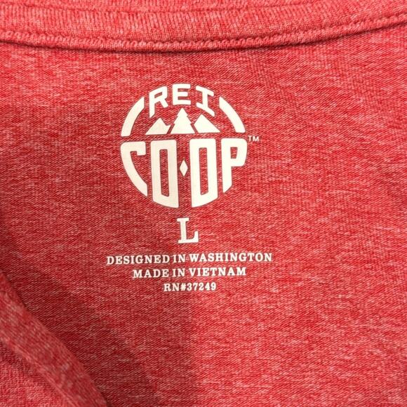 REI Women's Lightweight Base Layer Half-Zip Top Red Space Dye Size L - Picture 6 of 7